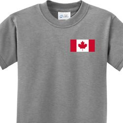 Kids Canada Tee Canadian Flag Pocket Print Youth T-shirt