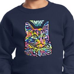 Kids Cat Sweatshirt Love Cat Youth Sweat Shirt