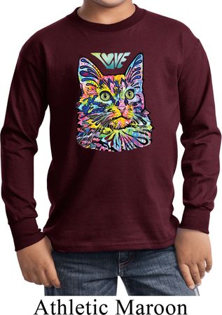 Kids Cat Tee Love Cat Youth Long Sleeve