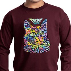 Kids Cat Tee Love Cat Youth Long Sleeve