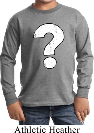 Kids Distressed Question Long Sleeve Shirt