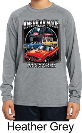 Kids Dodge Chrysler American Made Dry Wicking Long Sleeve Tee T-Shirt