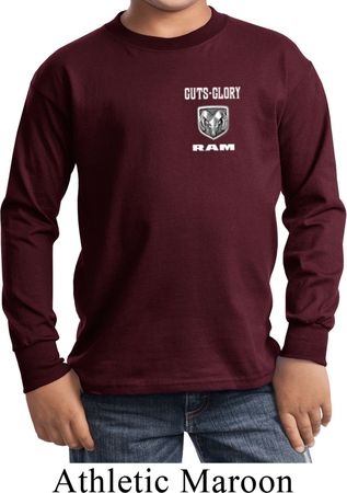 Kids Dodge Guts and Glory Ram Logo Pocket Print Long Sleeve Shirt