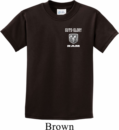 Kids Dodge Guts and Glory Ram Logo Pocket Print Shirt