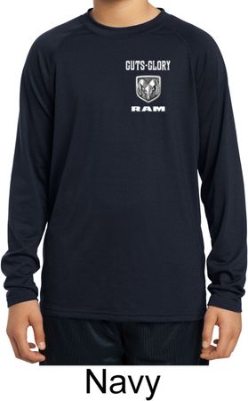 Kids Dodge Guts and Glory Ram Pocket Print Dry Wicking Long Sleeve