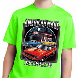 Kids Dodge Shirt Chrysler American Made Moisture Wicking Tee T-Shirt