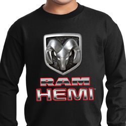 Kids Dodge Shirt Ram Hemi Logo Long Sleeve Tee T-Shirt