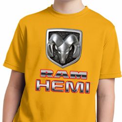 Kids Dodge Shirt Ram Hemi Logo Moisture Wicking Tee T-Shirt