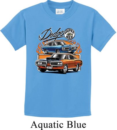 Kids Dodge Tee Blue and Orange Super Bee Youth Shirt