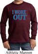 Kids Fitness Shirt I Work Out Long Sleeve Tee T-Shirt