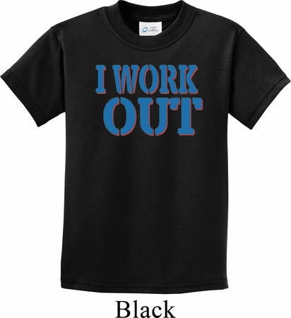Kids Fitness Shirt I Work Out Tee T-Shirt