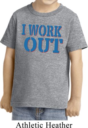 Kids Fitness Shirt I Work Out Toddler Tee T-Shirt
