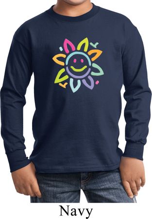 Kids Flower Shirt Sunflower Long Sleeve Tee T-Shirt