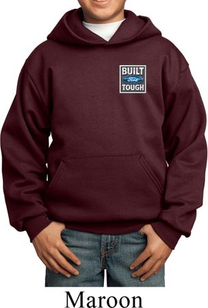 Kids Ford Hoodie Built Ford Tough Pocket Print Hoody
