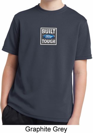 Kids Ford Shirt Built Ford Tough Small Print Moisture Wicking Shirt