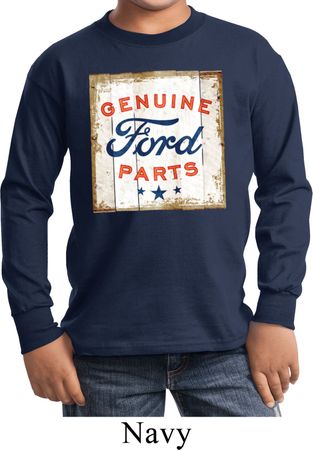 Kids Ford Shirt Distressed Genuine Ford Parts Long Sleeve Tee T-Shirt