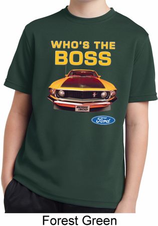 Kids Ford Shirt Mustang Who's The Boss Moisture Wicking Shirt