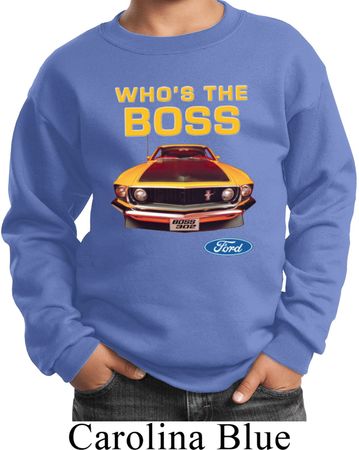Kids Ford Sweatshirt Mustang Who's The Boss Sweat Shirt