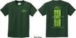 Kids Ford Tee Green Mustang Stripe (Front & Back) Youth Shirt