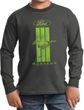 Kids Ford Tee Green Mustang Stripe Youth Long Sleeve