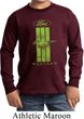 Kids Ford Tee Green Mustang Stripe Youth Long Sleeve