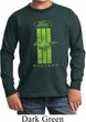 Kids Ford Tee Green Mustang Stripe Youth Long Sleeve