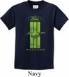 Kids Ford Tee Green Mustang Stripe Youth T-shirt