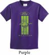 Kids Ford Tee Green Mustang Stripe Youth T-shirt