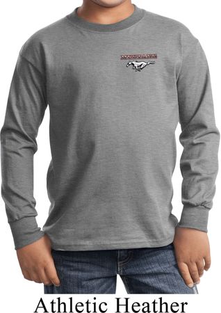 Kids Ford Tee Mustang Pocket Print Youth Long Sleeve