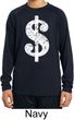 Kids Funny Distressed Dollar Sign Dry Wicking Long Sleeve Tee T-Shirt