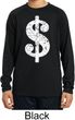 Kids Funny Distressed Dollar Sign Dry Wicking Long Sleeve Tee T-Shirt