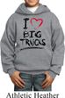 Kids Funny Hoodie I Love Big Trucks Hoody