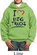 Kids Funny Hoodie I Love Big Trucks Hoody