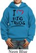 Kids Funny Hoodie I Love Big Trucks Hoody