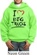 Kids Funny Hoodie I Love Big Trucks Hoody