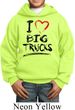Kids Funny Hoodie I Love Big Trucks Hoody