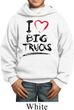 Kids Funny Hoodie I Love Big Trucks Hoody