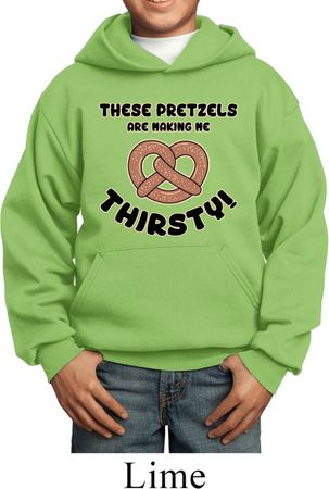 Kids Funny Hoodie Thirsty Pretzels Hoody