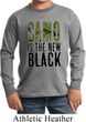 Kids Funny Shirt Camo is the New Black Long Sleeve Tee T-Shirt