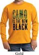 Kids Funny Shirt Camo is the New Black Long Sleeve Tee T-Shirt