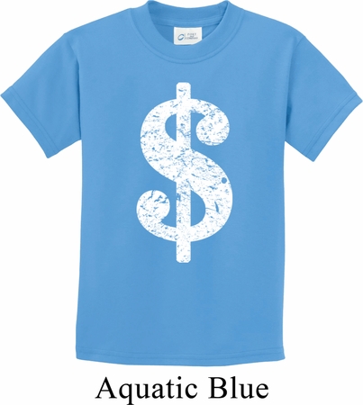 Kids Funny Shirt Distressed Dollar Sign Tee T-Shirt