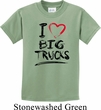 Kids Funny Shirt I Love Big Trucks Tee T-Shirt
