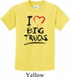 Kids Funny Shirt I Love Big Trucks Tee T-Shirt