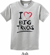 Kids Funny Shirt I Love Big Trucks Tee T-Shirt