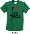 Kids Funny Shirt I Love Big Trucks Tee T-Shirt