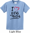 Kids Funny Shirt I Love Big Trucks Tee T-Shirt