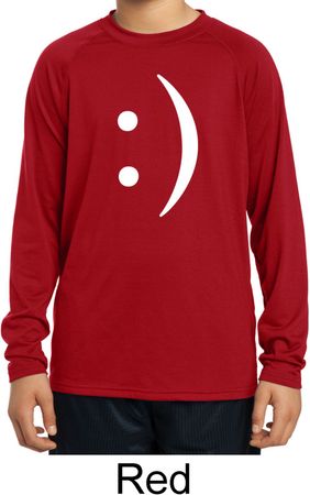 Kids Funny Shirt Smiley Chat Face Dry Wicking Long Sleeve Tee T-Shirt