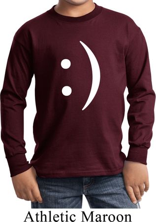 Kids Funny Shirt Smiley Chat Face Long Sleeve Tee T-Shirt