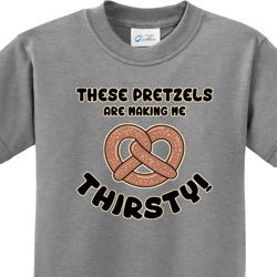 Kids Funny Shirt Thirsty Pretzels Tee T-Shirt