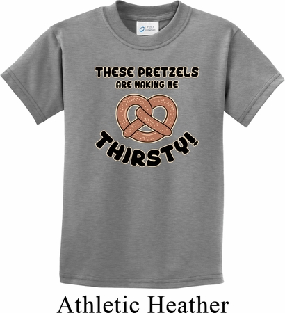 Kids Funny Shirt Thirsty Pretzels Tee T-Shirt